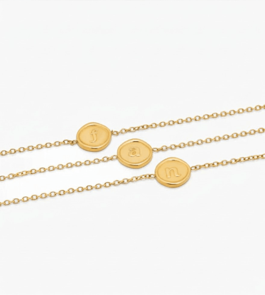 Initial Stamp Bracelet - Mireva Jewelry