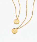 Initial Stamp Necklace - Mireva Jewelry