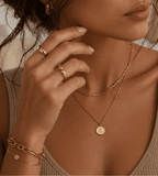 Initial Stamp Necklace - Mireva Jewelry