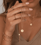 Initial Stamp Necklace - Mireva Jewelry