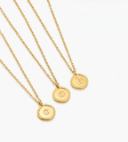 Initial Stamp Necklace - Mireva Jewelry