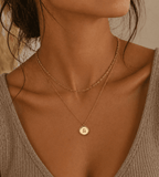 Initial Stamp Necklace - Mireva Jewelry