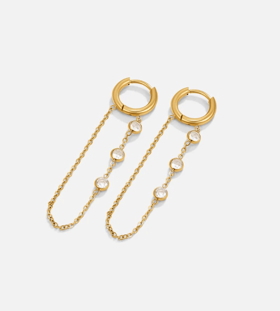 Kira Crystal Hoops - Mireva Jewelry