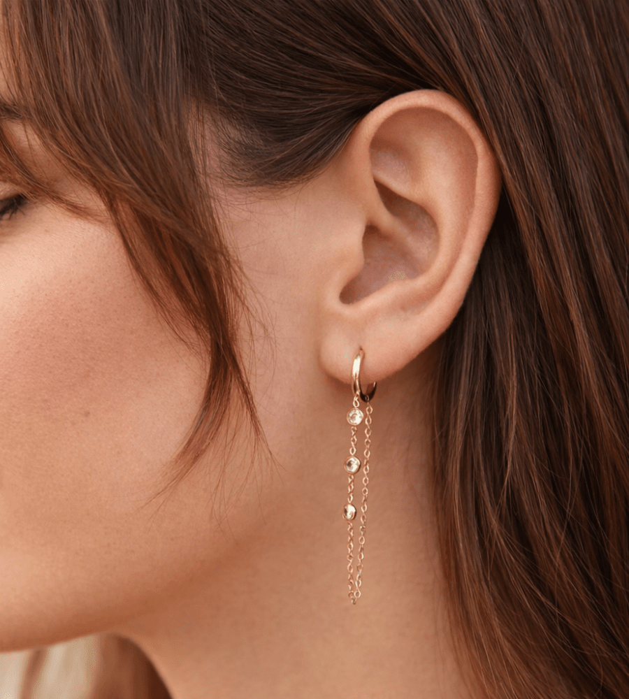 Kira Crystal Hoops - Mireva Jewelry