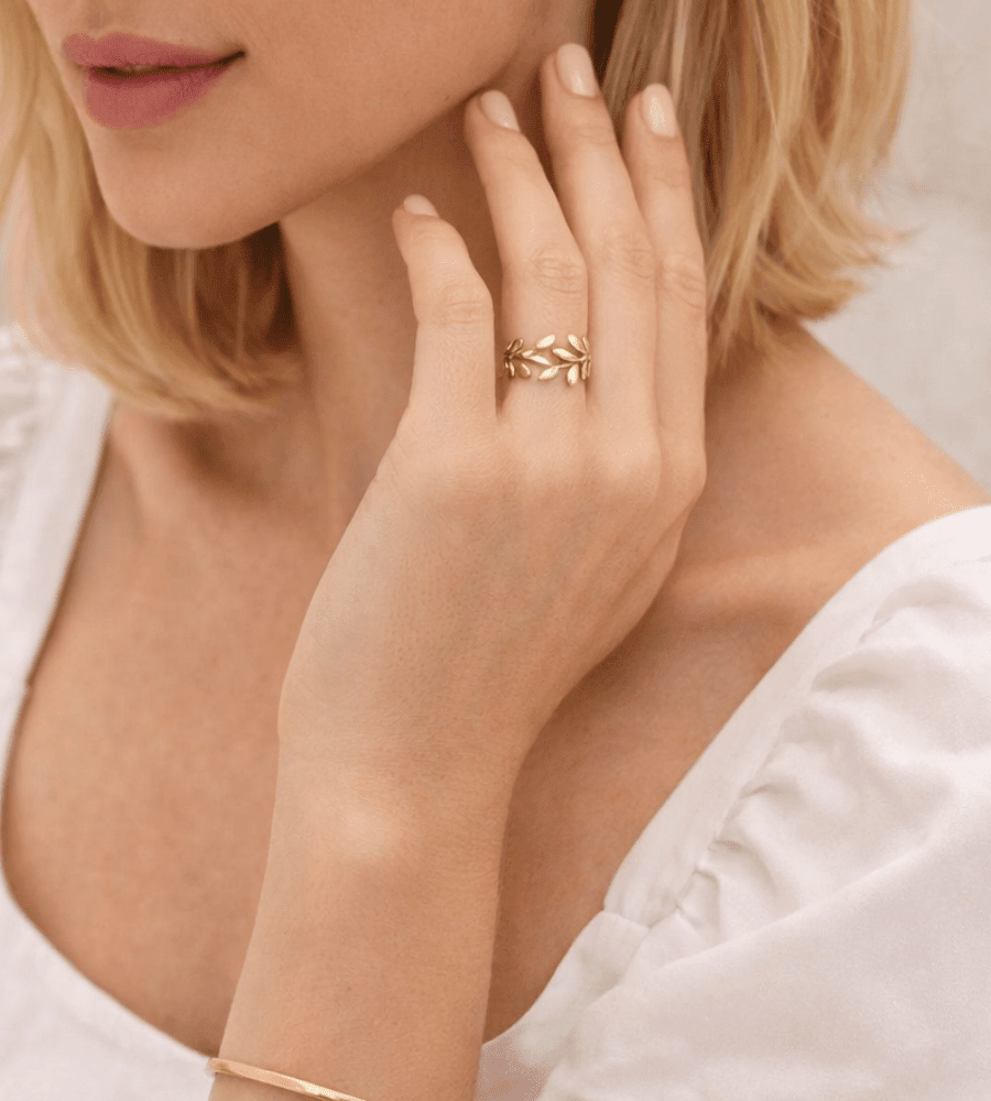 Leaf Gold Ring - Mireva Jewelry