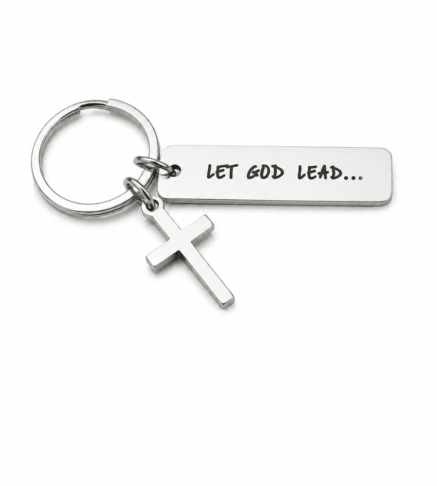 Let God Lead Cross Keychain - Mireva Jewelry