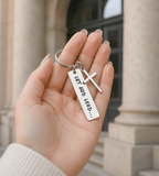 Let God Lead Cross Keychain - Mireva Jewelry