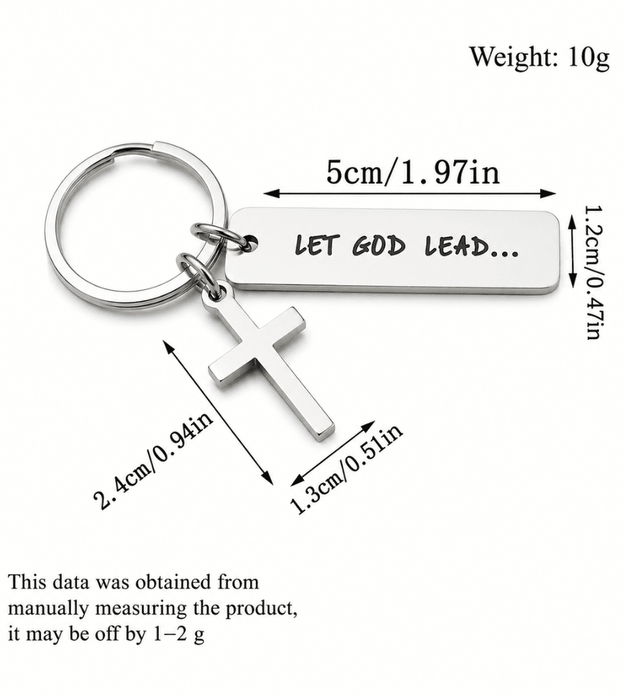 Let God Lead Cross Keychain - Mireva Jewelry