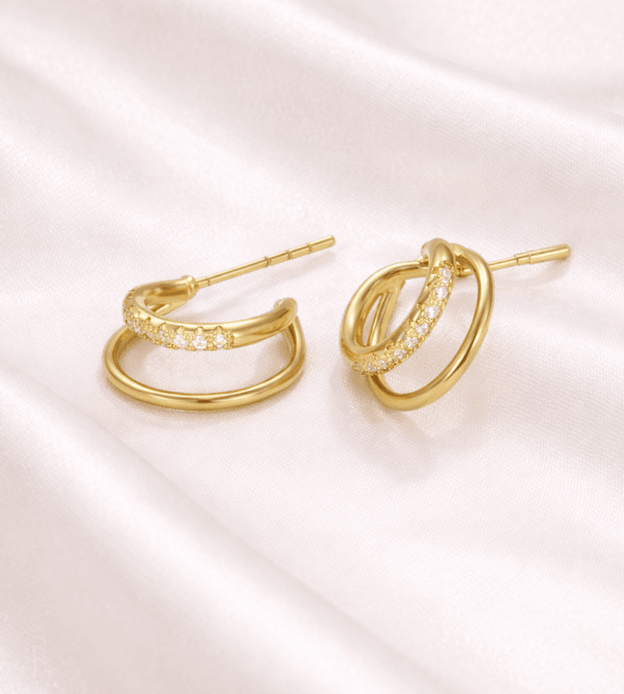 Leyla Double Hoop Earrings - Mireva Jewelry
