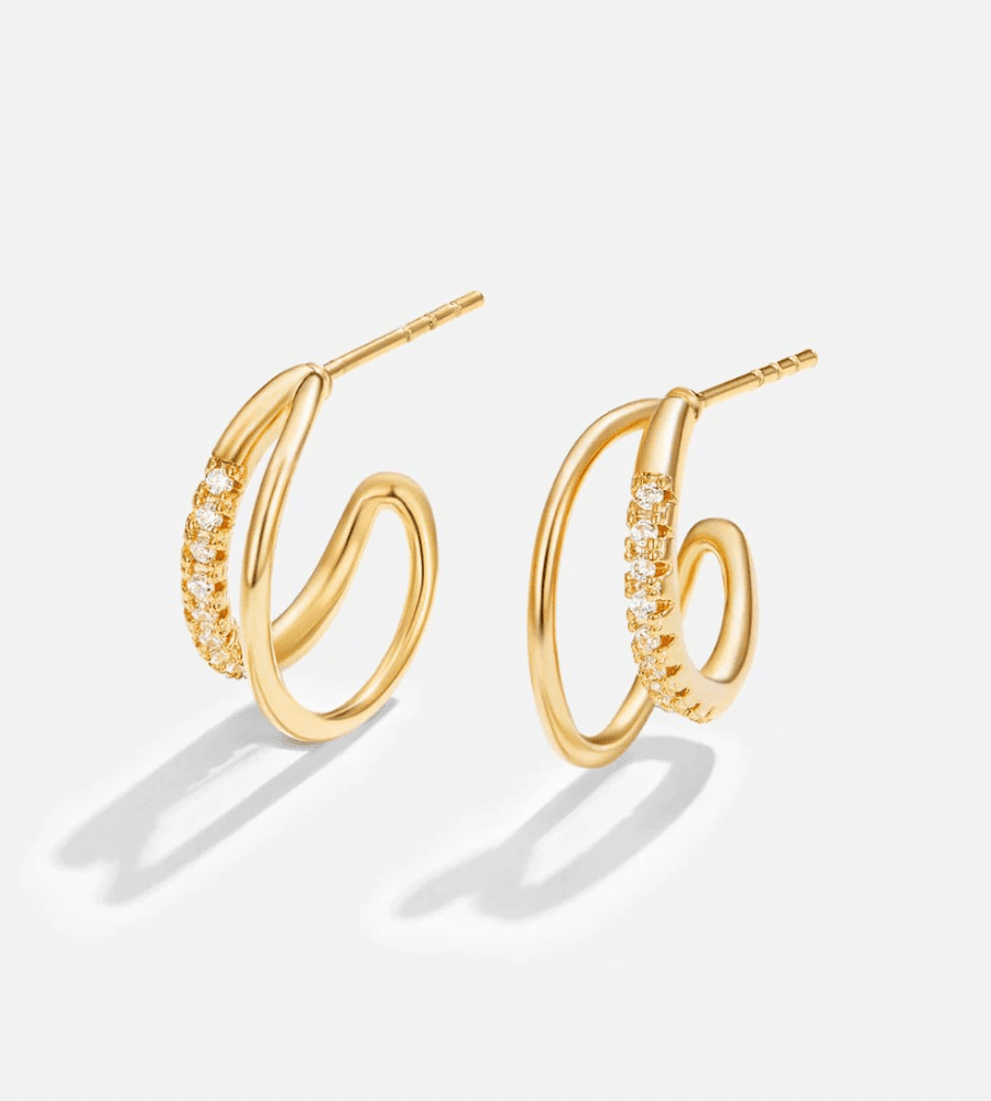Leyla Double Hoop Earrings - Mireva Jewelry