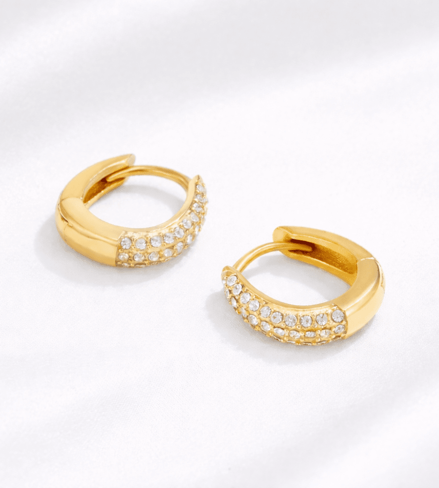 Lily Crystal Hoops - Mireva Jewelry