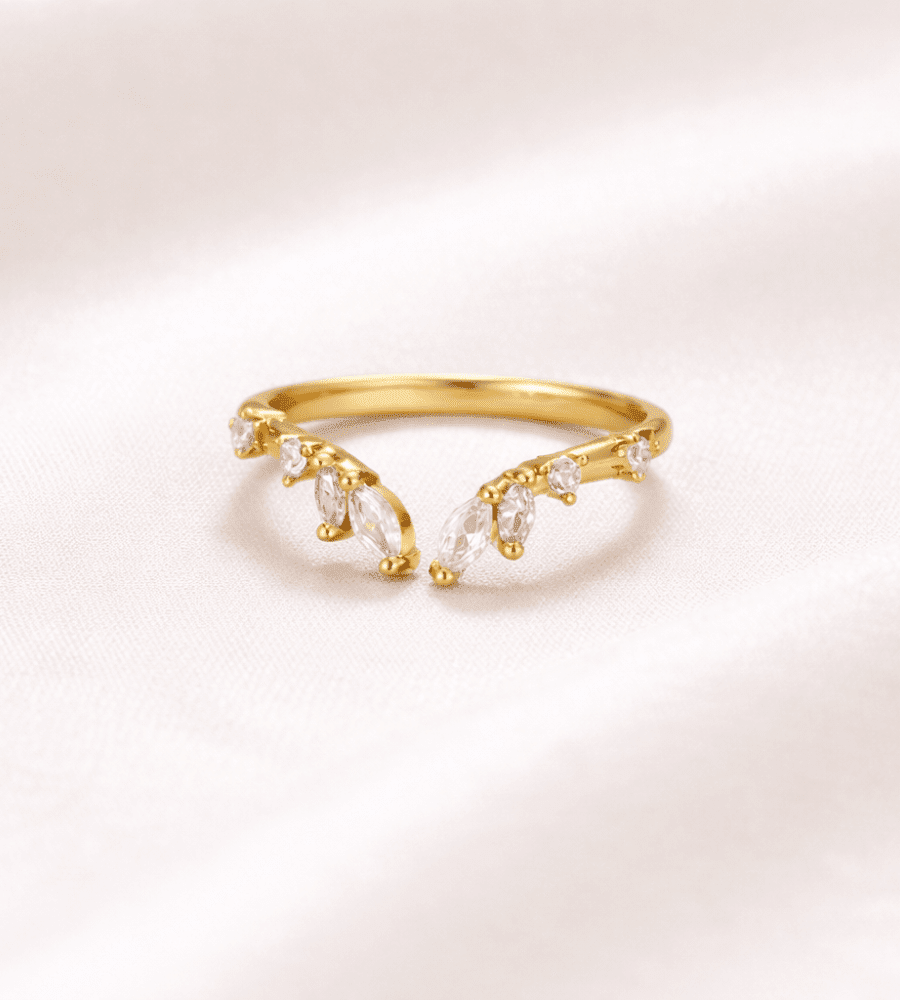 Lily Crystal Vine Ring - Mireva Jewelry