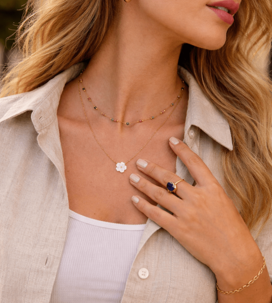 Lulu Stone Necklace - Mireva Jewelry