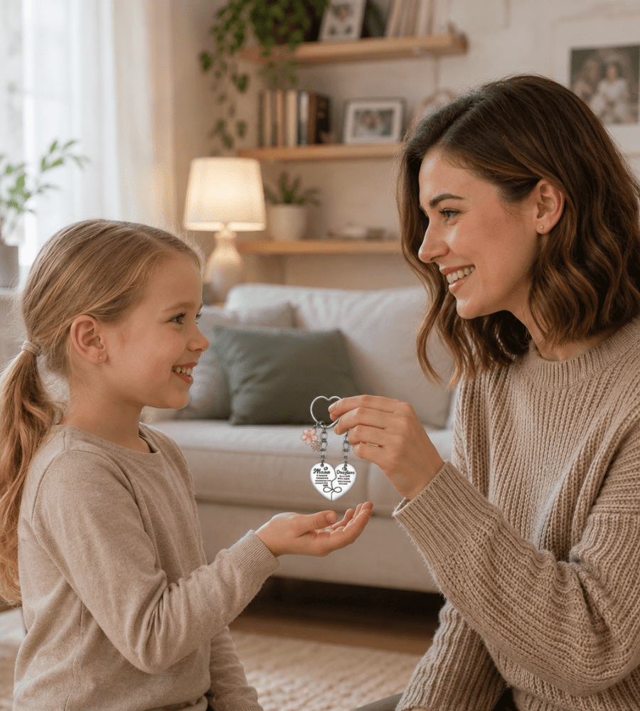 Mom Daughter Keychain Set - Mireva Jewelry