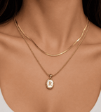 Mother of Pearl Initial Pendant Necklace - Mireva Jewelry