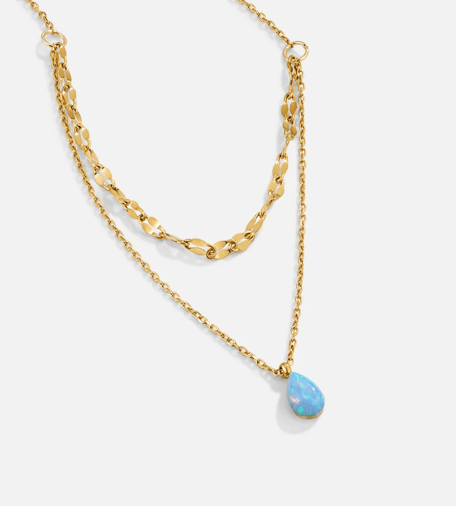 Opal Teardrop Necklace - Mireva Jewelry