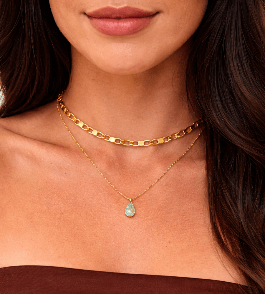 Opal Teardrop Necklace - Mireva Jewelry