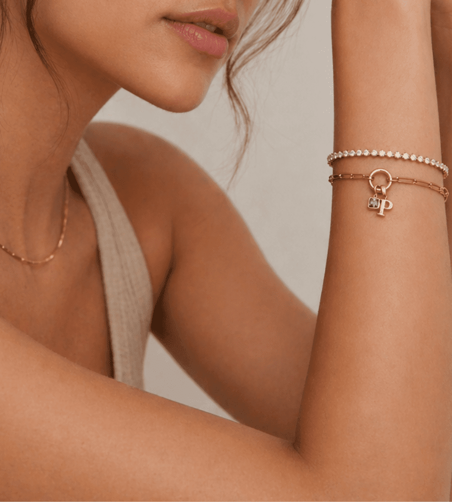 Paperclip Initial Birthstone Bracelet - Mireva Jewelry