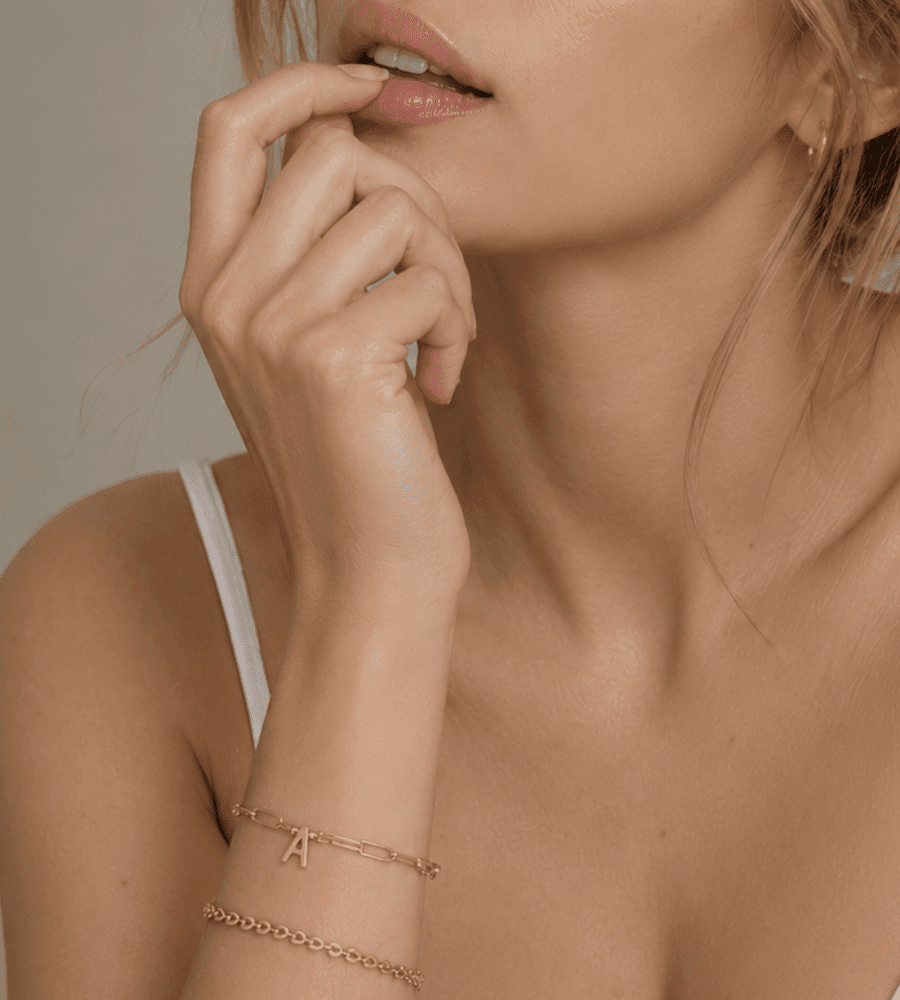 Paperclip Initial Bracelet - Mireva Jewelry