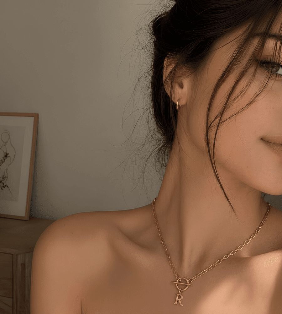Paperclip Initial Necklace - Mireva Jewelry