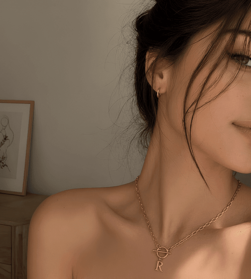 Paperclip Initial Necklace - Mireva Jewelry