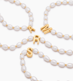 Pearl Initial Charm Bracelet - Mireva Jewelry