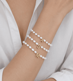 Pearl Initial Charm Bracelet - Mireva Jewelry