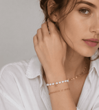 Pearl Initial Charm Bracelet - Mireva Jewelry