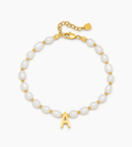 Pearl Initial Charm Bracelet - Mireva Jewelry