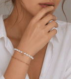 Pearl Initial Charm Bracelet - Mireva Jewelry