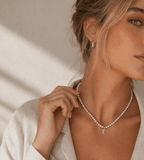 Pearl Initial Necklace - Mireva Jewelry