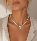 Pearl Initial Necklace - Mireva Jewelry