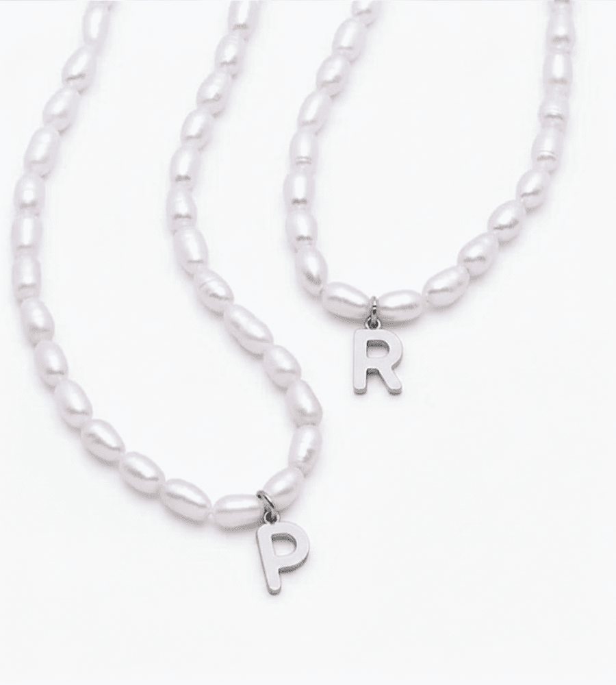 Pearl Initial Necklace - Mireva Jewelry