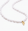 Pearl Initial Necklace - Mireva Jewelry