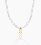 Pearl Initial Necklace - Mireva Jewelry