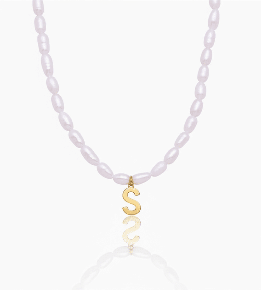 Pearl Initial Necklace - Mireva Jewelry