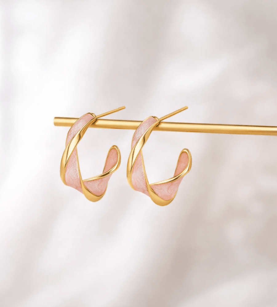 Pearl Twist Hoops Earrings - Mireva Jewelry