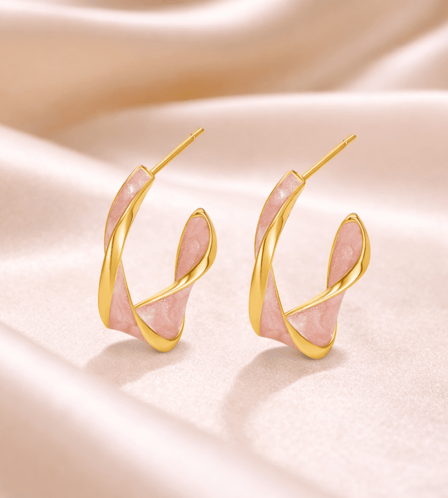 Pearl Twist Hoops Earrings - Mireva Jewelry