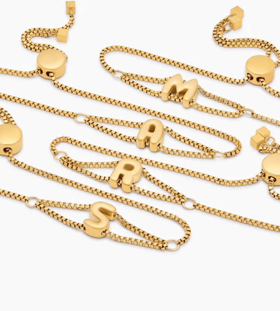 Personalized Bubble Initial Bracelet - Mireva Jewelry