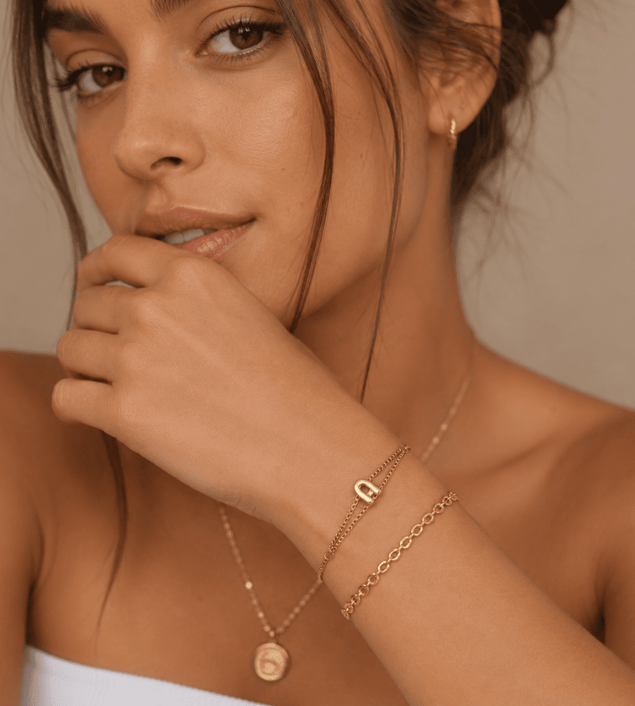 Personalized Bubble Initial Bracelet - Mireva Jewelry