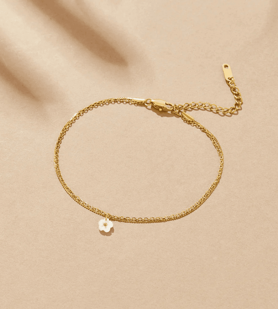 Petal Shell Anklet - Mireva Jewelry