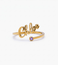 Signature Name and Birthstone Ring - Mireva Jewelry