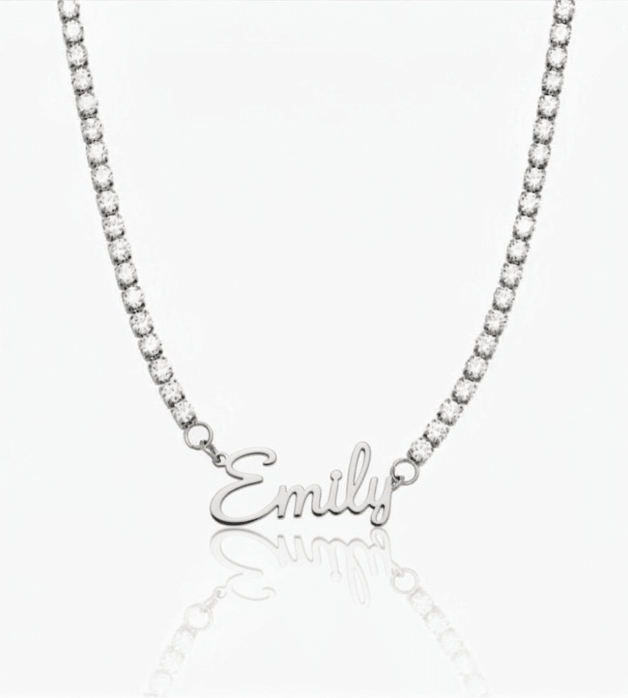 Signature Name Tennis Necklace - Mireva Jewelry
