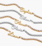Signature Name Tennis Necklace - Mireva Jewelry
