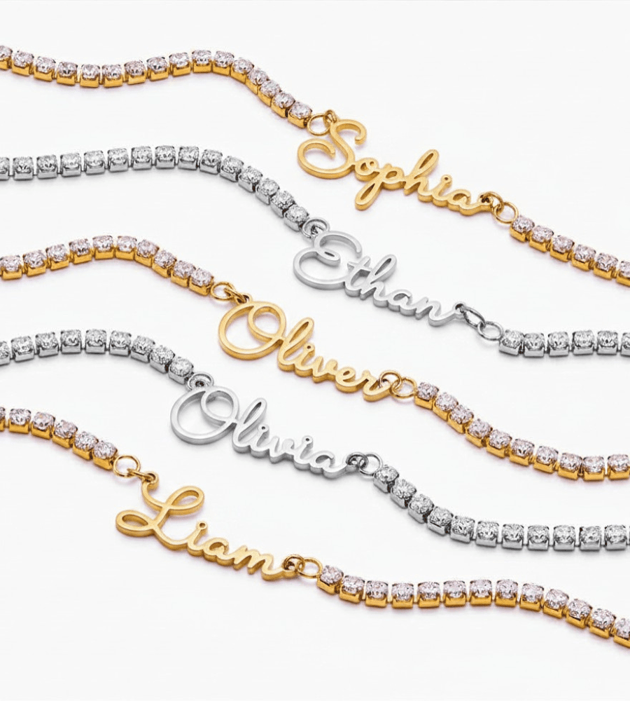 Signature Name Tennis Necklace - Mireva Jewelry