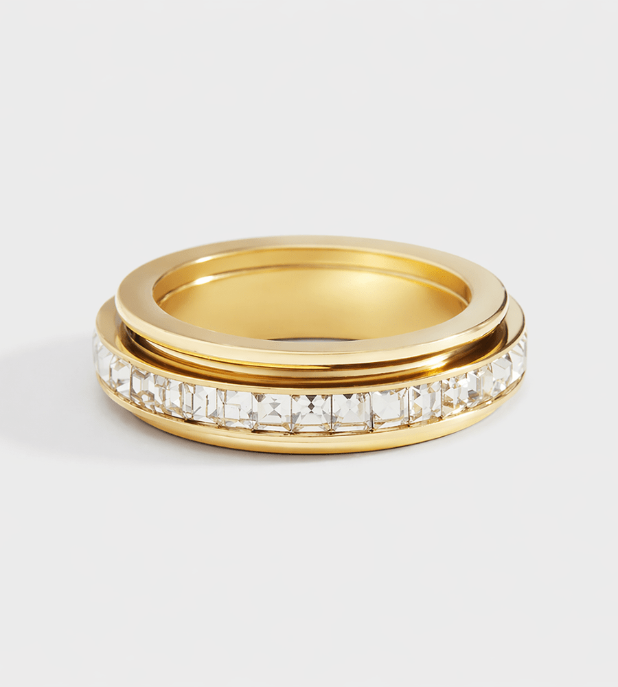 Spinning Crystal Ring - Mireva Jewelry
