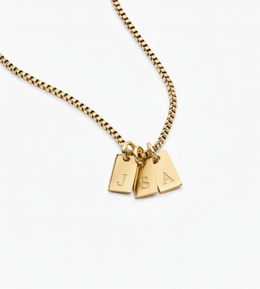 Tag Initial Necklace - Mireva Jewelry