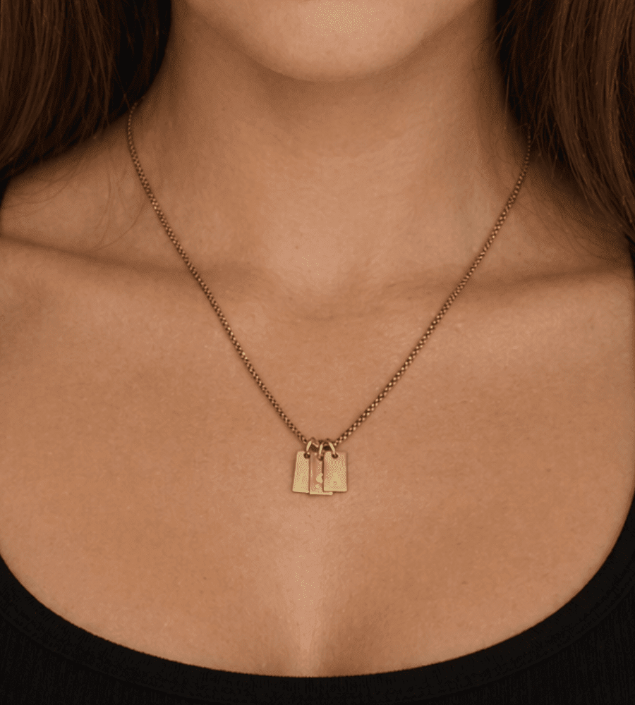 Tag Initial Necklace - Mireva Jewelry