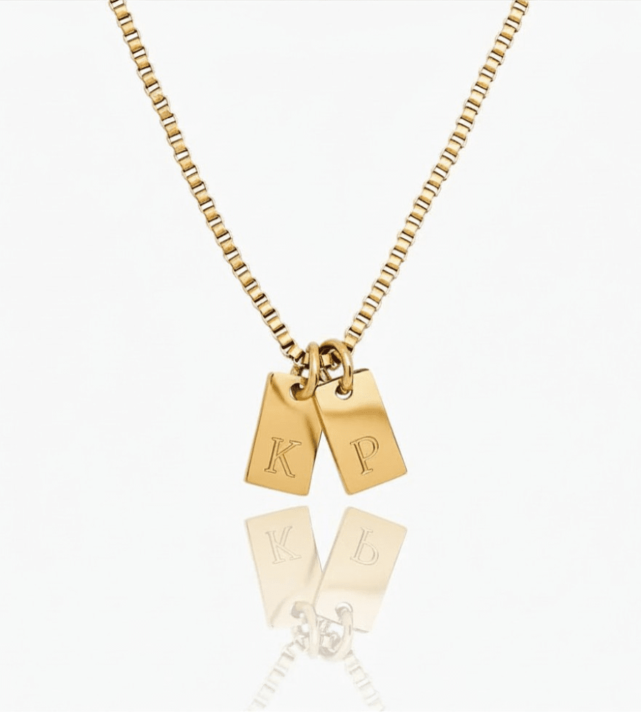 Tag Initial Necklace - Mireva Jewelry