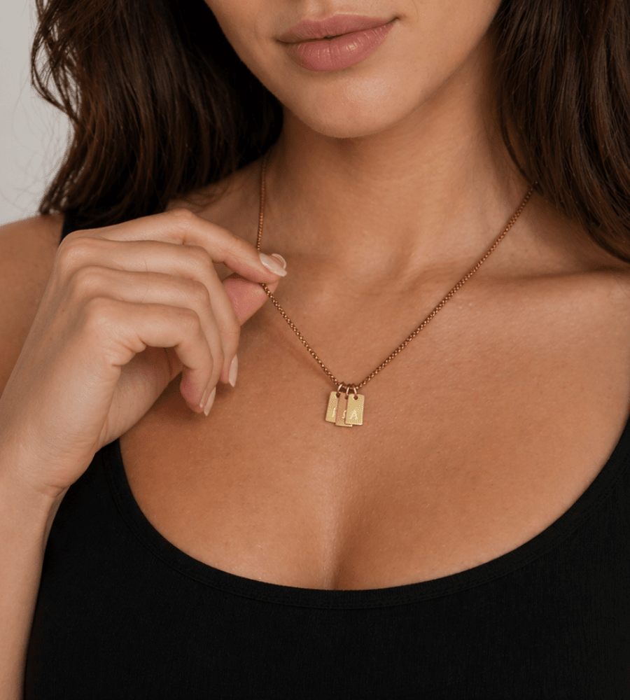 Tag Initial Necklace - Mireva Jewelry